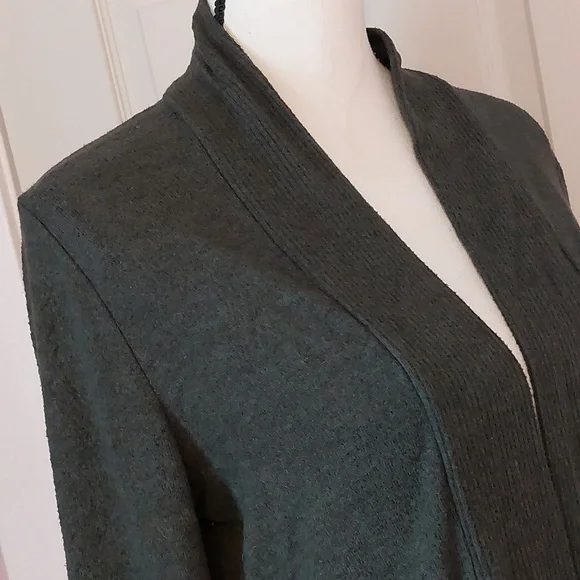 Papermoon Dark Olive Green Open Front Cardigan Wrap Sweater Size M - Picture 4 of 9